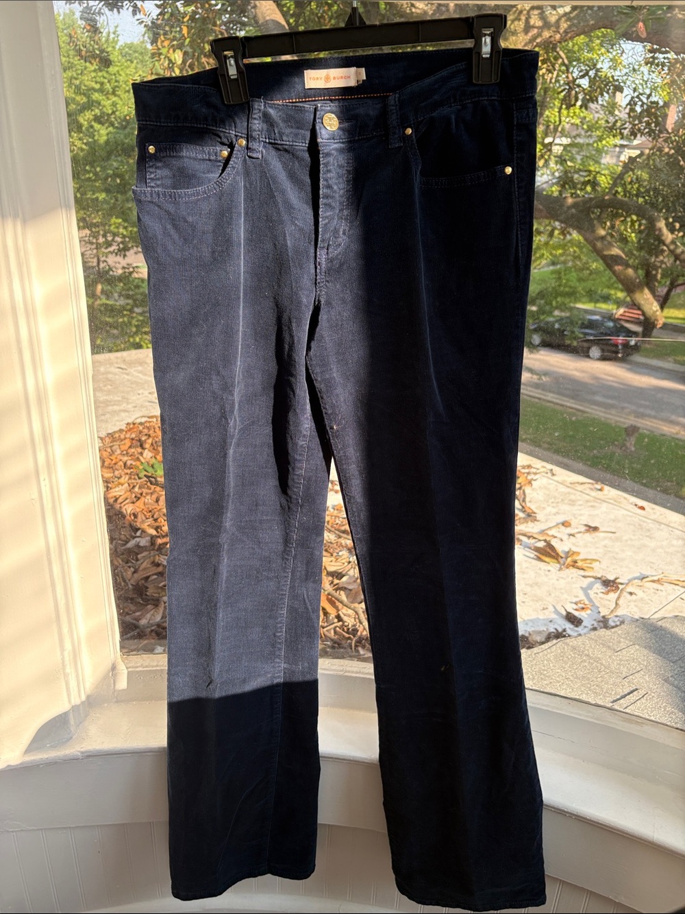 Tory Burch Dark Navy Wide-Leg Corduroy Jeans-Size 31